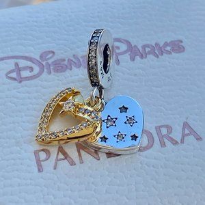 PANDORA Shooting Star Hearts Double Dangle Charm